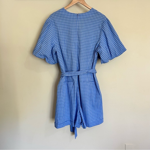 PEARL BY LELA ROSE Seersucker Belted Romper 16 - Picture 12 of 14
